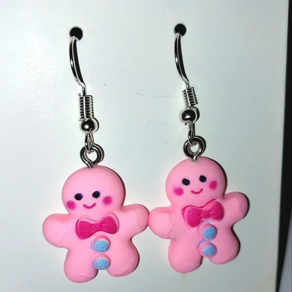 Super cute Handmade festive gingerbread holiday earrings